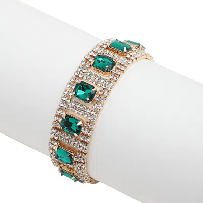 Sohi Gold-plated Stones Bracelet In Green
