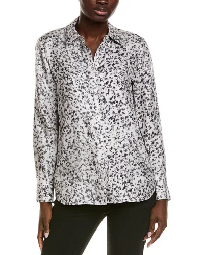 Lafayette 148 New York Scottie Silk Blouse In White