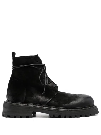 Marsèll Ankle Boots With Lace-up Closure And Rugged Sole In Black