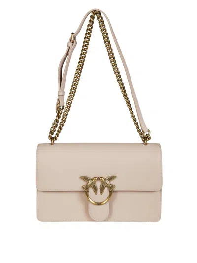 Pinko Structured Rectangular Shoulder Bag In Smooth Calf Leather In Multi