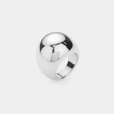 Fashnzfab Metal Dome Ring - Silver In Metallic