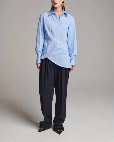 Frenken Twisted Cotton Light Blue Shirt In Blue
