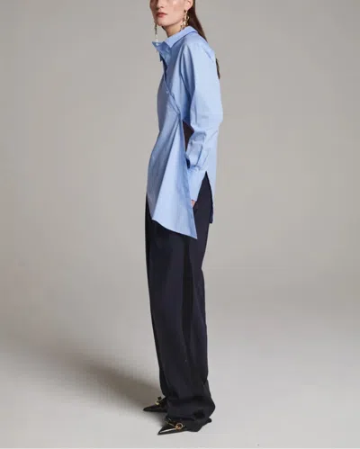 Frenken Twisted Cotton Light Blue Shirt In Blue