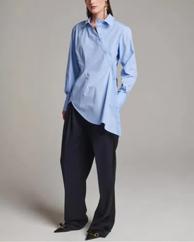 Frenken Twisted Cotton Light Blue Shirt In Blue