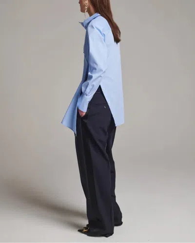 Frenken Twisted Cotton Light Blue Shirt In Blue