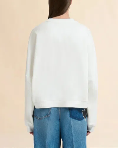 Marni White Cotton Sweatshirt With Tulip Print In White