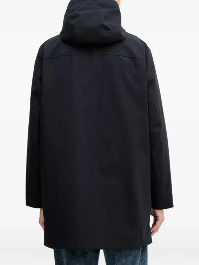 Armani Exchange Hooded-pocketed Coat In Black