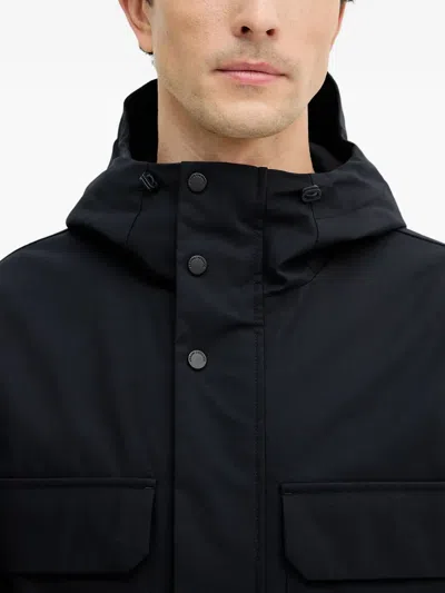Armani Exchange Hooded-pocketed Coat In Black