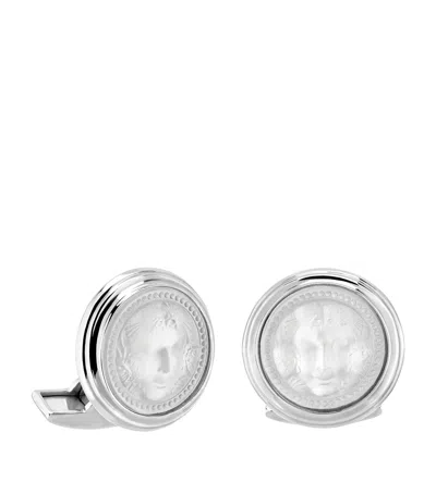 Lalique Palladium-plated Aréthuse Cufflinks In White