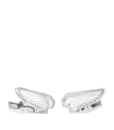 Lalique Crystal Arethuse Cufflinks In White