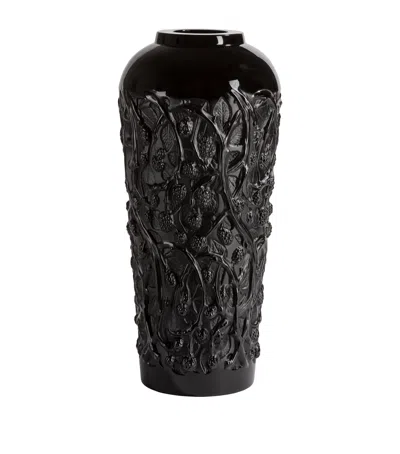Lalique Large Crystal Mures Vase In Black
