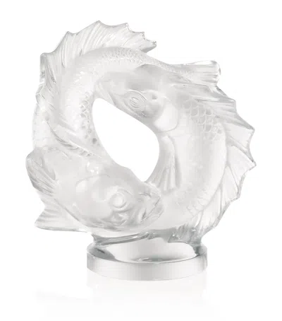 Lalique Crystal Double Fish Sculpture In Transparent