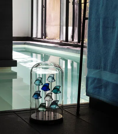 Lalique Crystal Fish Sculpture In Blue