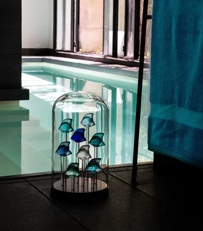 Lalique Crystal Fish Sculpture In Blue