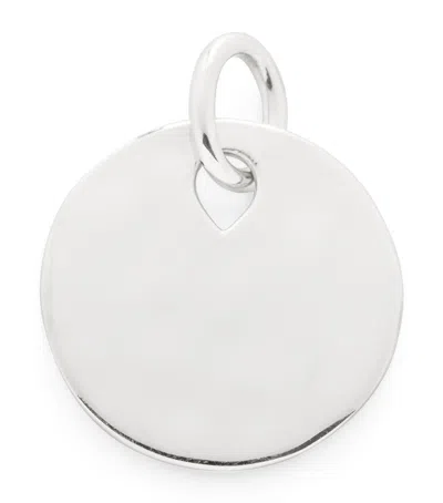 Monica Vinader Sterling Silver Round Ziggy Pendant In Silver