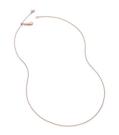 Monica Vinader Rose Gold Vermeil Fine Chain Necklace In Gold