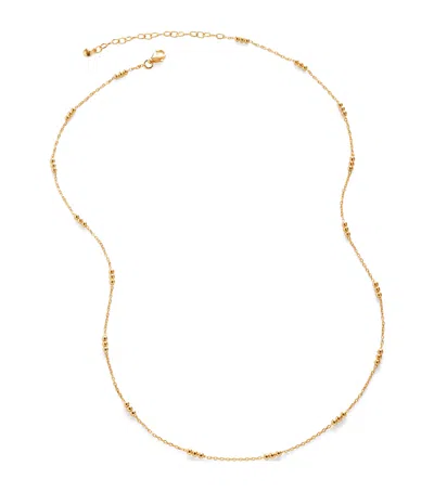Monica Vinader Gold Vermeil Triple Beaded Chain Necklace In Gold