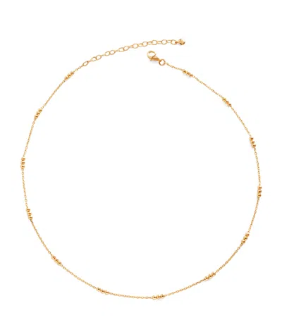 Monica Vinader Gold Vermeil Triple Beaded Chain Necklace In Gold