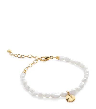 Monica Vinader Womens Yellow Gold Capri 18ct Gold-plated Vermeil Sterling-silver And Keshi-pearl Cha