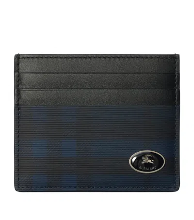 Burberry Tall Check Card Holder In Black