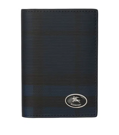 Burberry Check Folding Card Holder In Blue