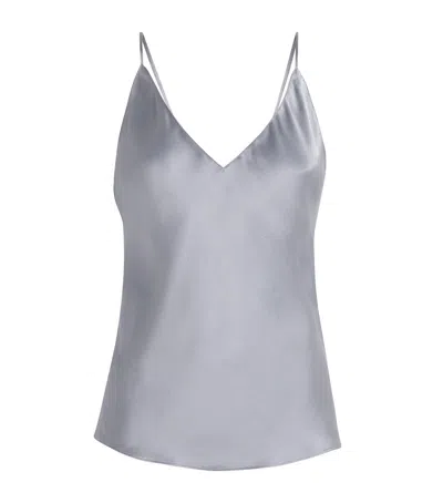 Anine Bing Womens Pastel Blue Ellen Shoulder-straps Silk Top