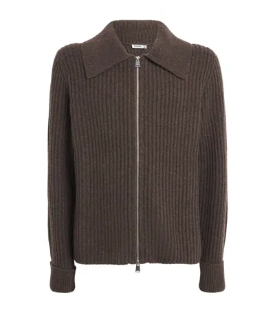 Simkhai Cashmere Geoff Zip-up Jacket In Brown