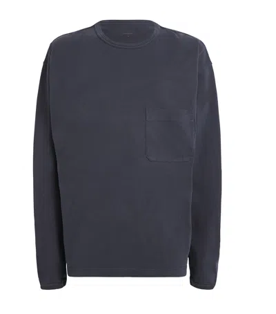 Lemaire Cotton Long-sleeve T-shirt In Blue