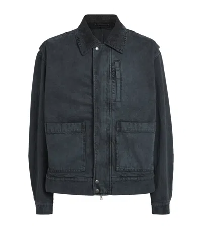 Dries Van Noten Denim Overdyed Workwear Jacket In Blue