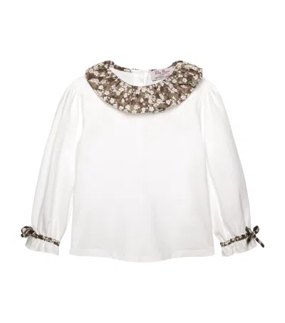 Trotters Stretch Cotton Willow Blouse In Black