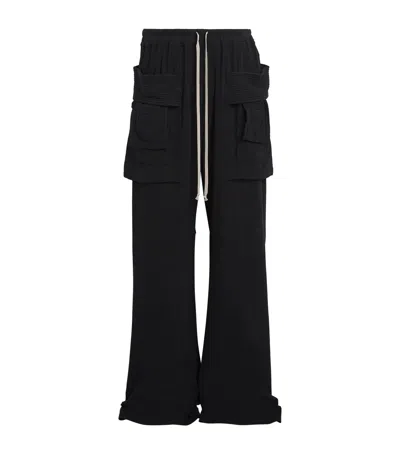 Rick Owens Cotton Creatch Cargo Sweatpants In Black