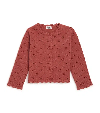 Il Gufo Wool Cardigan In Red