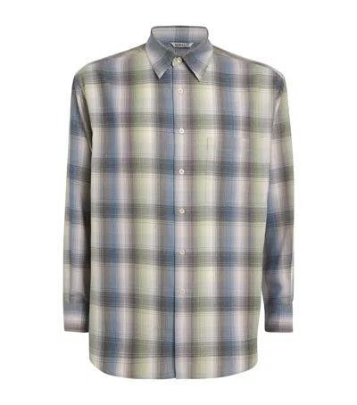 Auralee Long Sleeve Button-down Check Shirt In Multi
