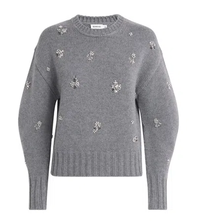 Simkhai Coraline Embellished Wool And Cashmere-blend Sweater In Gray