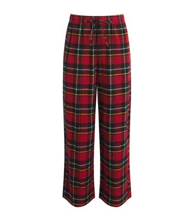 Skims Flannel Tartan Pyjama Trousers In Red