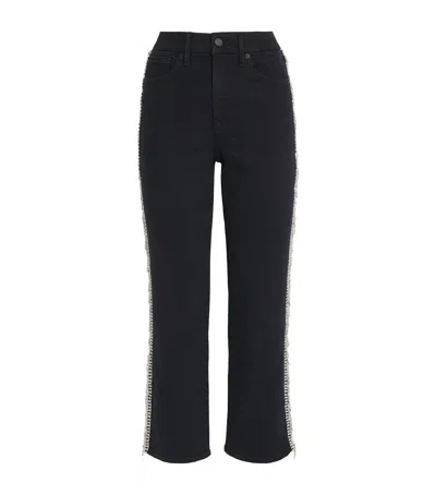 Good American Rhinestone-embellished Good Legs Jeans In Black
