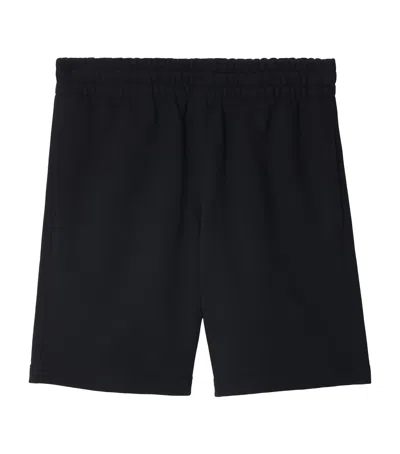 Burberry Logo Patch Straight-leg Shorts In Black