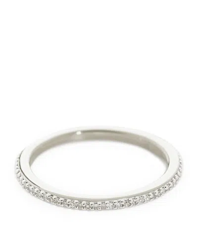Monica Vinader Sterling Silver And White Diamond Eternity Ring In Silver