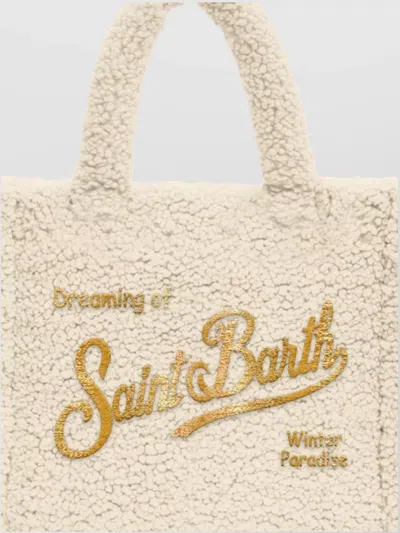 Mc2 Saint Barth Cozy Teddy Texture Tote With Top Handles In White