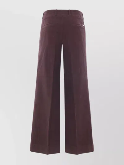 Incotex Wide Leg Trousers Belt Loops In Brown