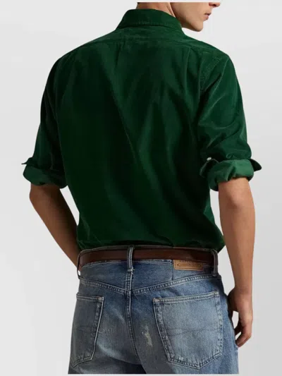 Polo Ralph Lauren Custom Fit Long Sleeve Button-down Shirt In Green