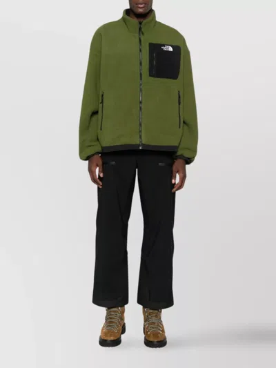 The North Face Reversible Fleece Jacket Wind Protection In Green