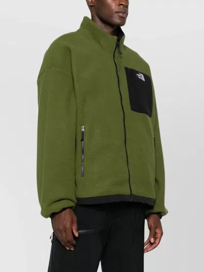 The North Face Reversible Fleece Jacket Wind Protection In Green