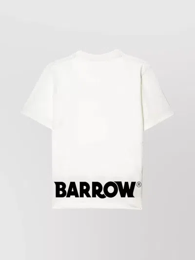 Barrow Graphic Print Crew Neck Short Sleeve Top In White