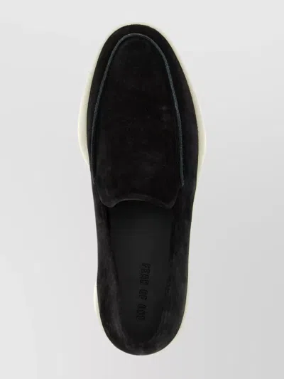 Fear Of God Suede Loafers With Rubber Sole And Round Toe In Black