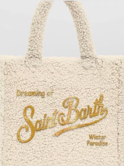 Mc2 Saint Barth Cozy Teddy Texture Tote With Top Handles In Neutral