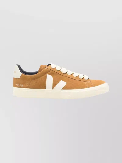 Veja Bold Suede Sneakers With Contrast Heel Tab In Brown