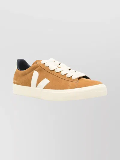 Veja Bold Suede Sneakers With Contrast Heel Tab In Brown