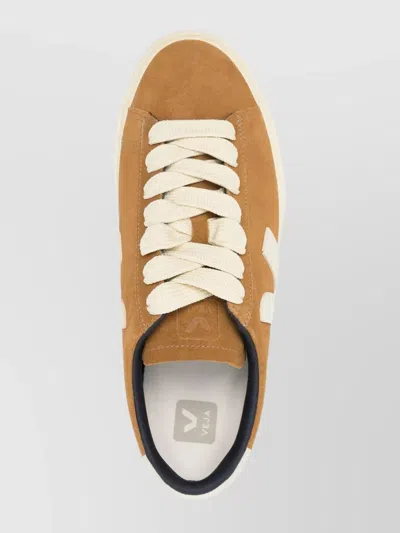 Veja Bold Suede Sneakers With Contrast Heel Tab In Brown
