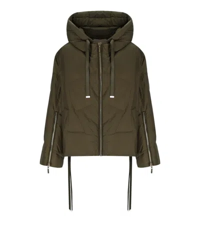 Twinset Military Green Hooded Jacket In Green